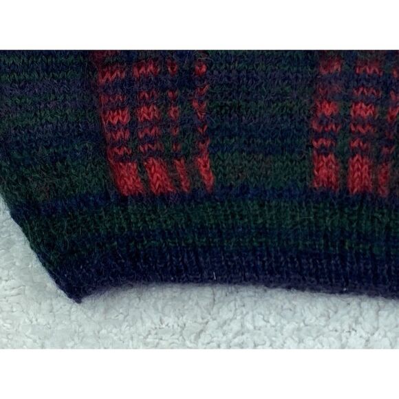 VINTAGE Talbots Wool Blend Sweater Mens M Mohair Plaid 80s Retro Christmas RARE - Picture 6 of 16